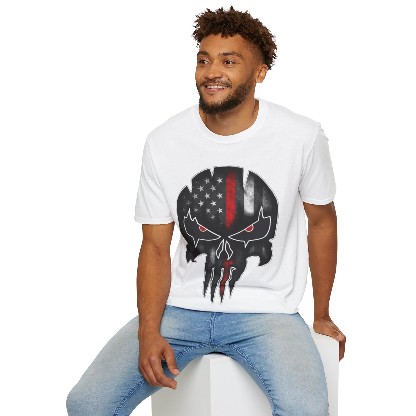 Patriotic Punisher Skull Unisex Softstyle T-Shirt